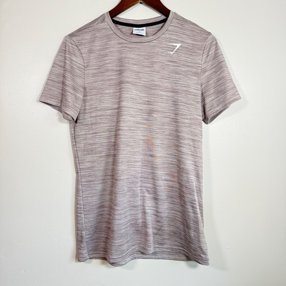 Gymshark Space Dye Performance Athletic Training T-Shirt Size Small Taupe Grey